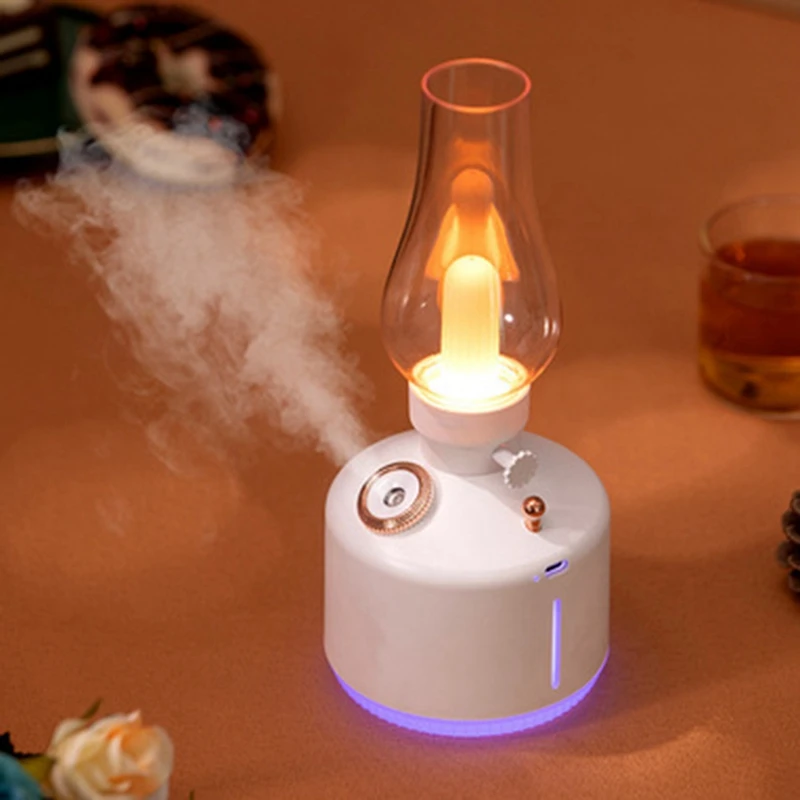 Lampada retrò Umidificatore Diffusore di aromi wireless Luci di olio essenziale ricaricabili Nebbia fredda per il regalo di Natale
