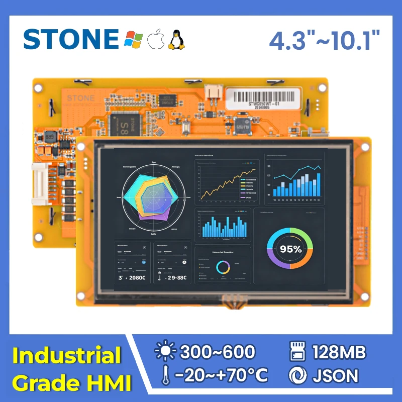 STONE C 4.3 5.0 7.0 10.1 inch HMI Display Panel TFT LCD with Resistive Touch Screen for RS485 CPU Cortex A8 1Ghz for Esp32
