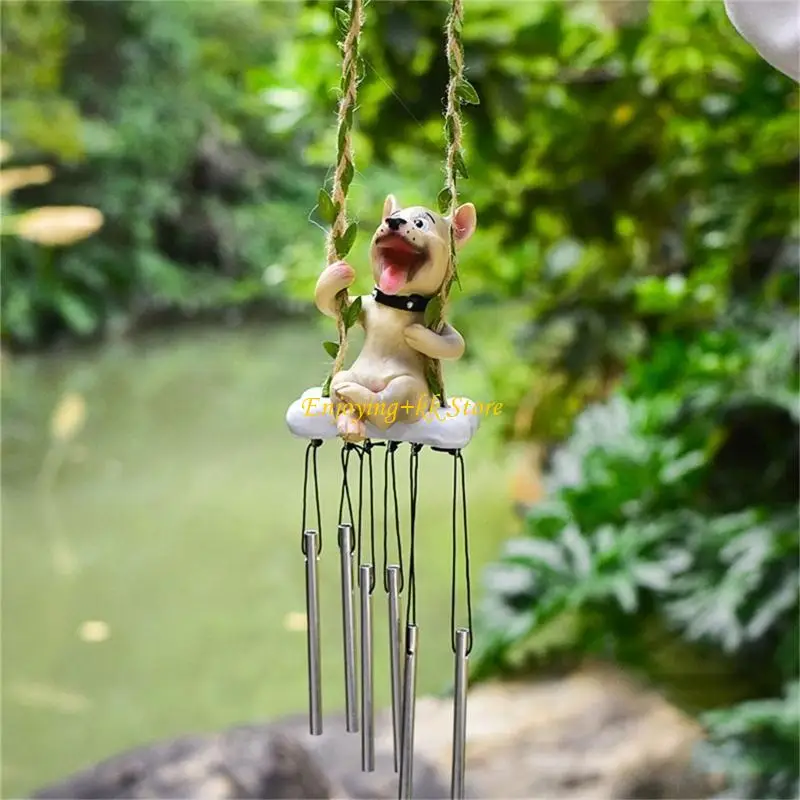 

Q1JB Hand Painted Animal Wind Pendant Hangings Animal Wind for Quiet Patios and Indoor Decoration