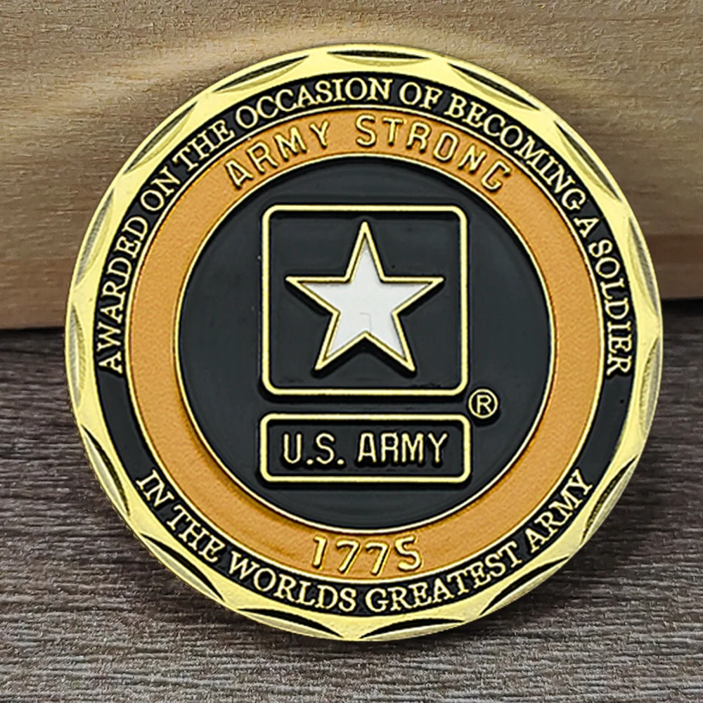 

Golden Plated US Army Army Soldier Honor Commemorative Coin Collectibles Souvenir Military Challenge Coin