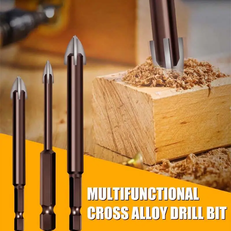 Imagem -03 - Cruz Hex Tile Wall Drill Bits Grupo Vidro Cerâmica Concreto Tijolo Abridor de Furos Hard Alloy Triângulo mm mm mm mm mm