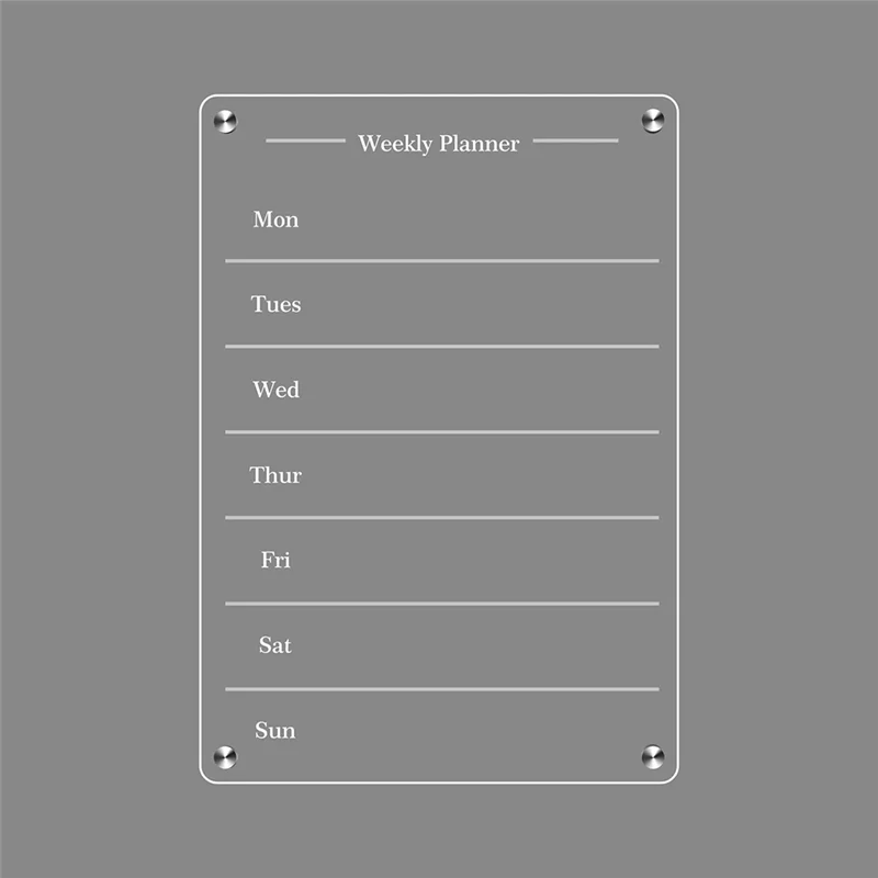 Professional 2PCS 9Inx13in Clear Acrylic Magnetic For Fridge,Clear Board Dry Erase Fridge For Reusable Planner With Dry Erase Ma