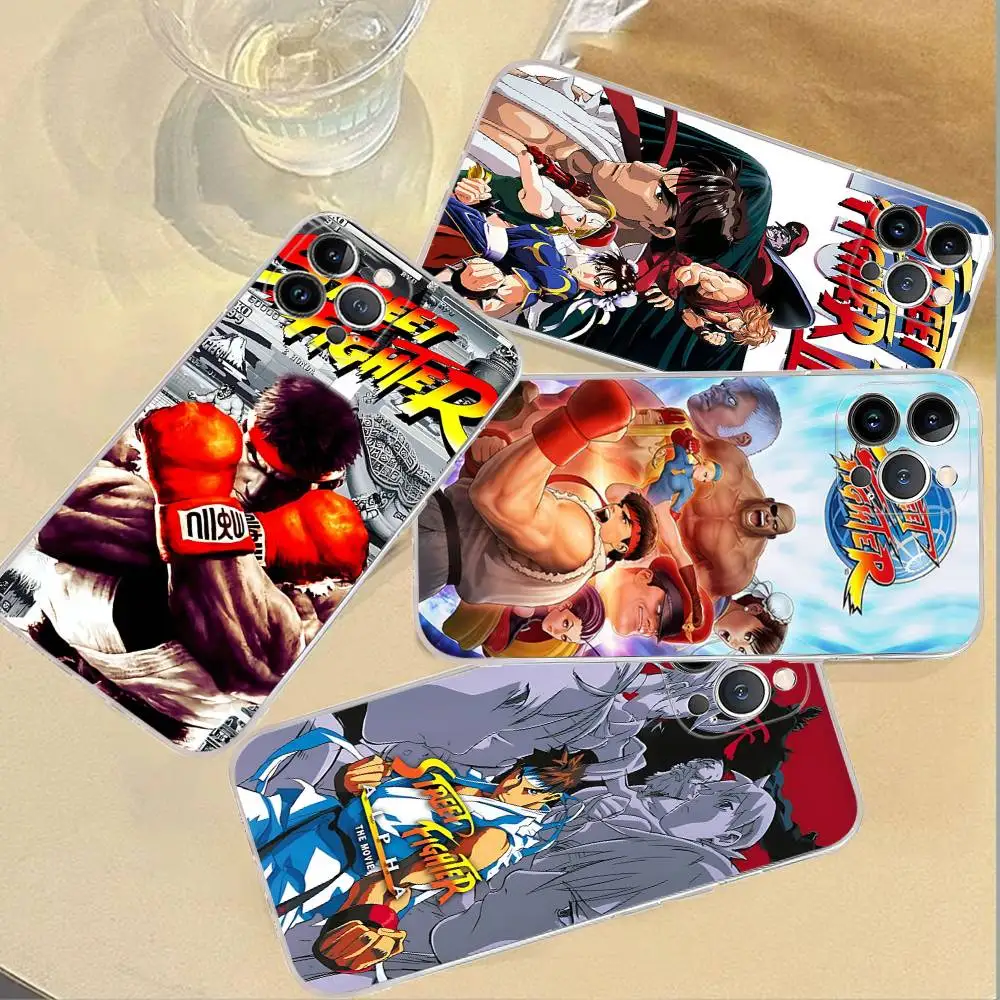 Чехол для телефона Fighting Game S-Street F-Fighter для iPhone 11 13 16 12 17 14 15 Pro Max Plus, мягкая прозрачная задняя крышка-накладка