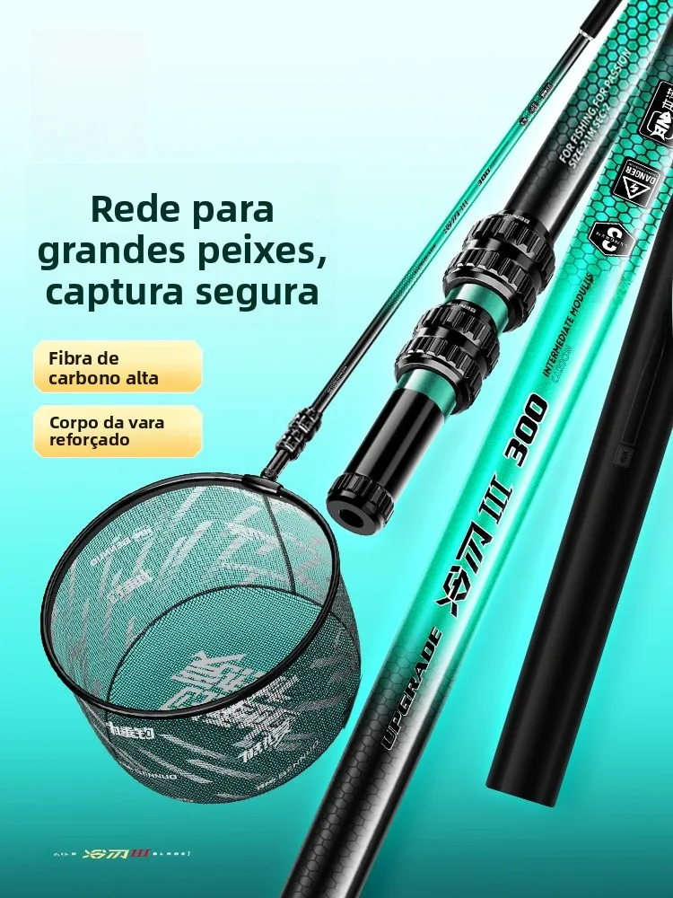 ultra-light-carbon-fishing-net-full-set-with-retractable-rod-for-catching-fish-baitcasting-net-by-benno-durable-outdoor-gear