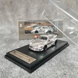 Star Model 1:64 Model Car RWB993 GT Wing Alloy Die-cast Vehicle- Chrome Silver