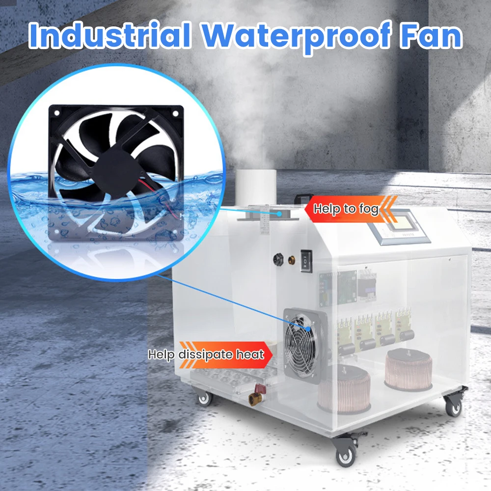 CE Certified High Capacity Ultrasonic Humidifier Commercial Industrial Cool Mist Maker for Large Space Planting Mushrooms Office