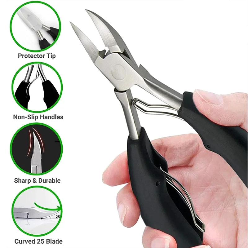 Toenail Clippers Nail Cutters Professional Pedicure Paronychia Tools Manicure Sets Stainless Steel Sharp Curved Blade Big Pliers