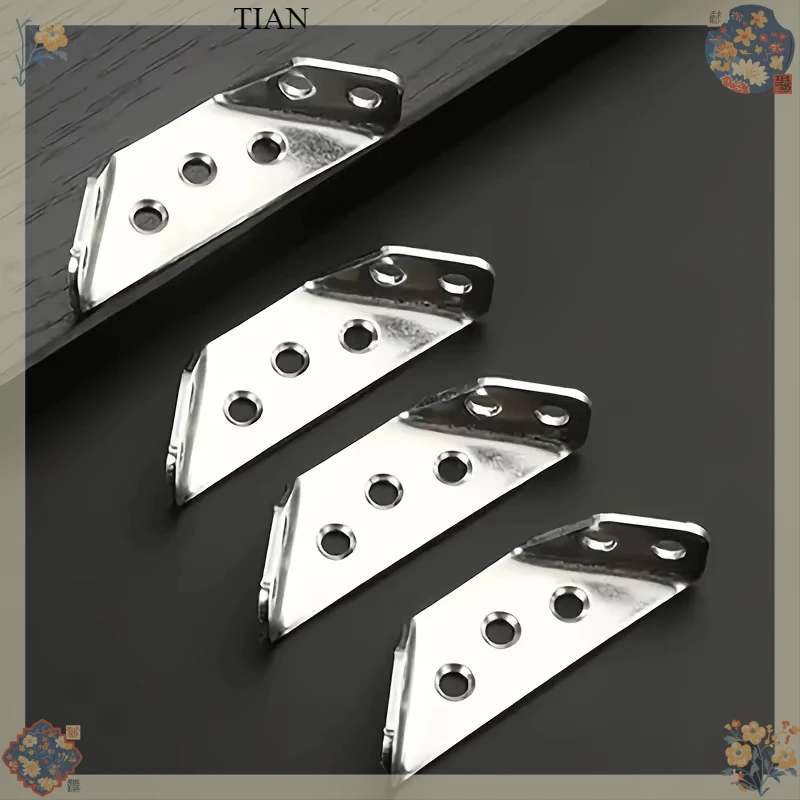 Stainless Steel Corner Brace 90 Degree Right Angle Bracket with Screws, Heavy Duty Corner Reinforcer for Furniture DIY Hardware