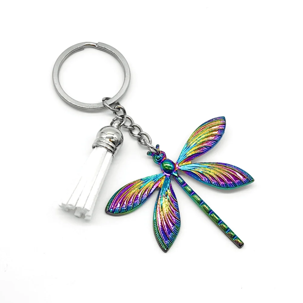 1pc Cute Dragonfly Keychain for Women Teachers Nanny Key chain Keyring Party Birthday Gift for Mom Sisters Daughter Girls Bestie