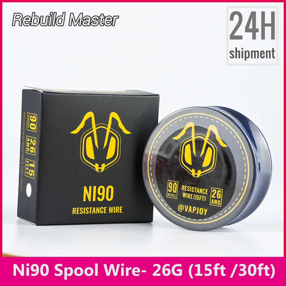 Ni90 Spool Resistance Wire 26AWG 15ft 30ft 22AWG 15ft for RDA RDTA RTA Atomizer Dripper Vape Accessary