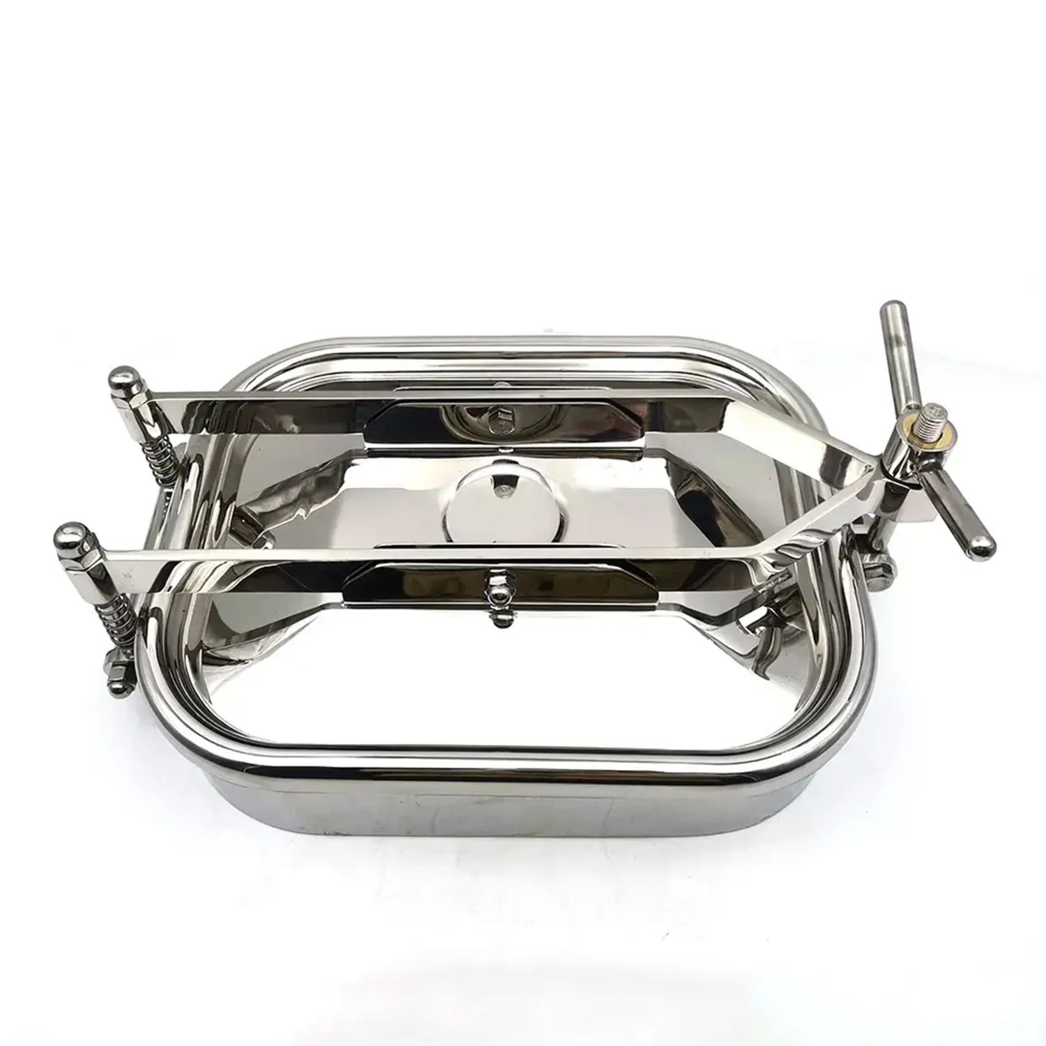 Stainless Steel Manway Cover Sanitary square Quick Opening AISI 304 Manholes No Pressure Vessel Mirror Rectangular Manholes