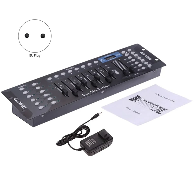 192 Controller Stage Lighting DJ Equipment Console for LED Par Moving Head Laser Spotlights Controller EU Plug-BCBW