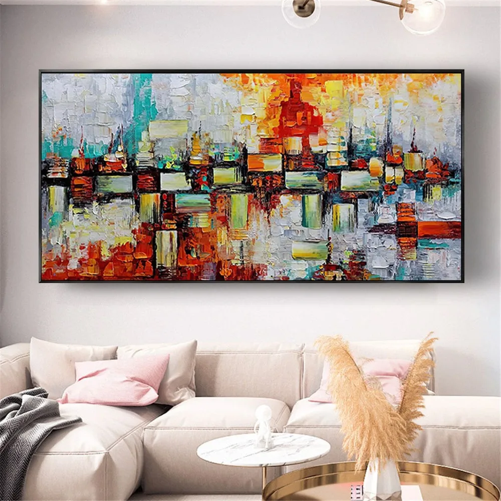 

High Quality Mural Abstract Different Colorful Picture Canvas Painting Quadro Sofa Wall Art For Living Room Decor Artwork Gift