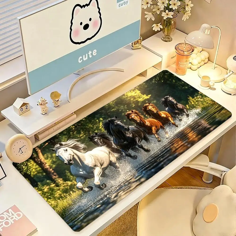 Galloping Horse Herd Mousepad Table Mat Playmat Dynamic Wear Resistant Anime Games Pads For Desktop
