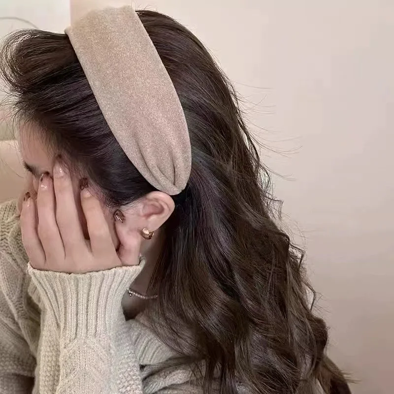 Frauen Vintage Solide Weiche Baumwolle Haarband Für Mädchen Süße Haar Ornament Stirnband Haar Hoop Haarband Mode Haar Zubehör – Detail 4