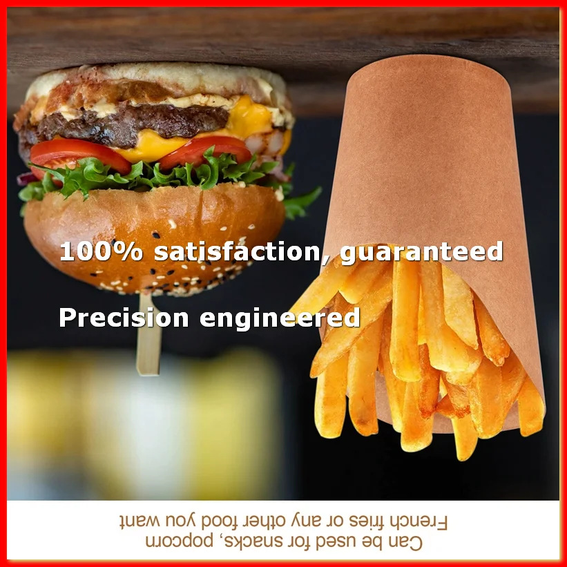 

100Pcs Disposal Take-Out Dessert Supplies Baking Cakes Egg Puff French Fries Chips Snacks Kraft Paper Cups Holder, 300Ml (Brown)