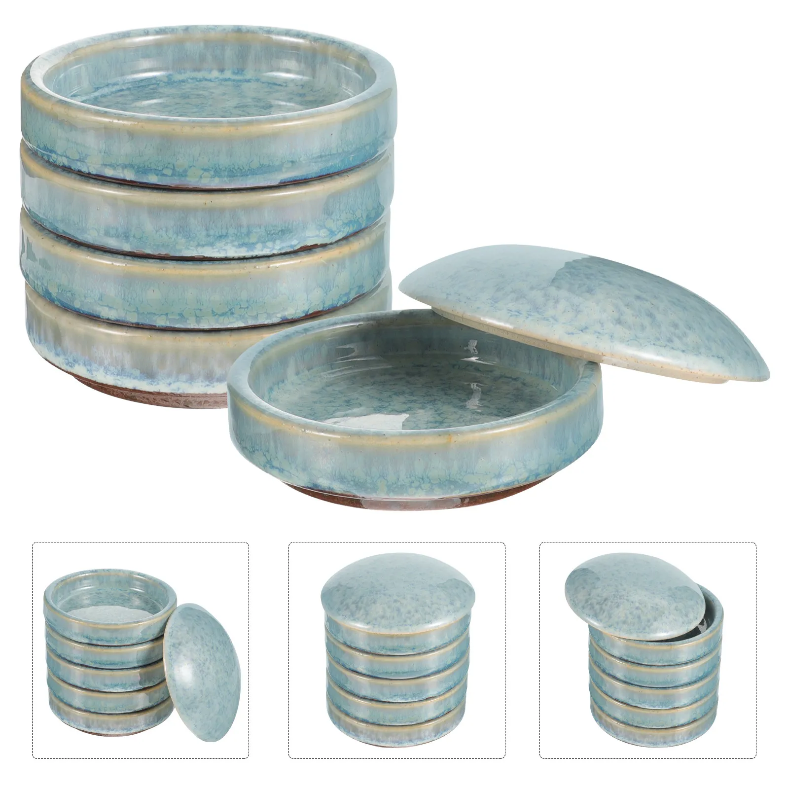 

Набор из 5 многофункциональных керамических палитр для смешивания красок, удобный лоток для акварели, практичный поднос для художественных пигментов