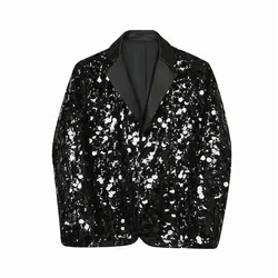 SuperAen New Fashion Big Sequins Niche Design Korean Meeting Blazer Long Sleeve High Street Jacket and Coats