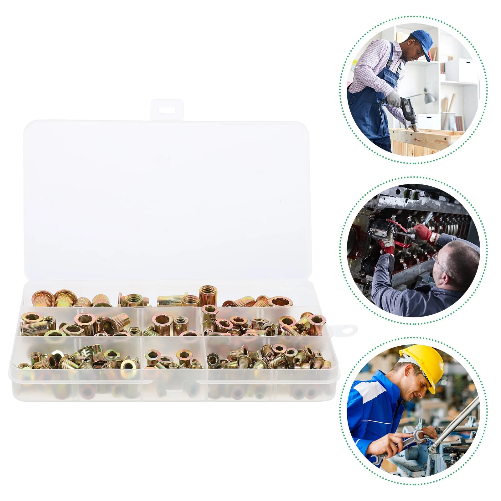 

Zinc Plated Rivet Nuts Assortment Kit Flat Head Threaded Inserts for Steel Quality Furniture Automobiles Electrical