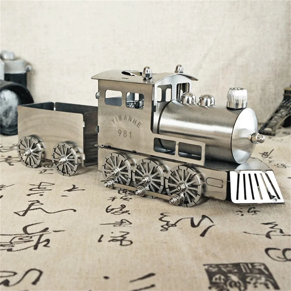 

Винтажная ностальгическая подвижная модель паровоза, подарок на день рождения, игрушки, настольные украшения, ремесла, антикварная модель локомотива, украшение дома