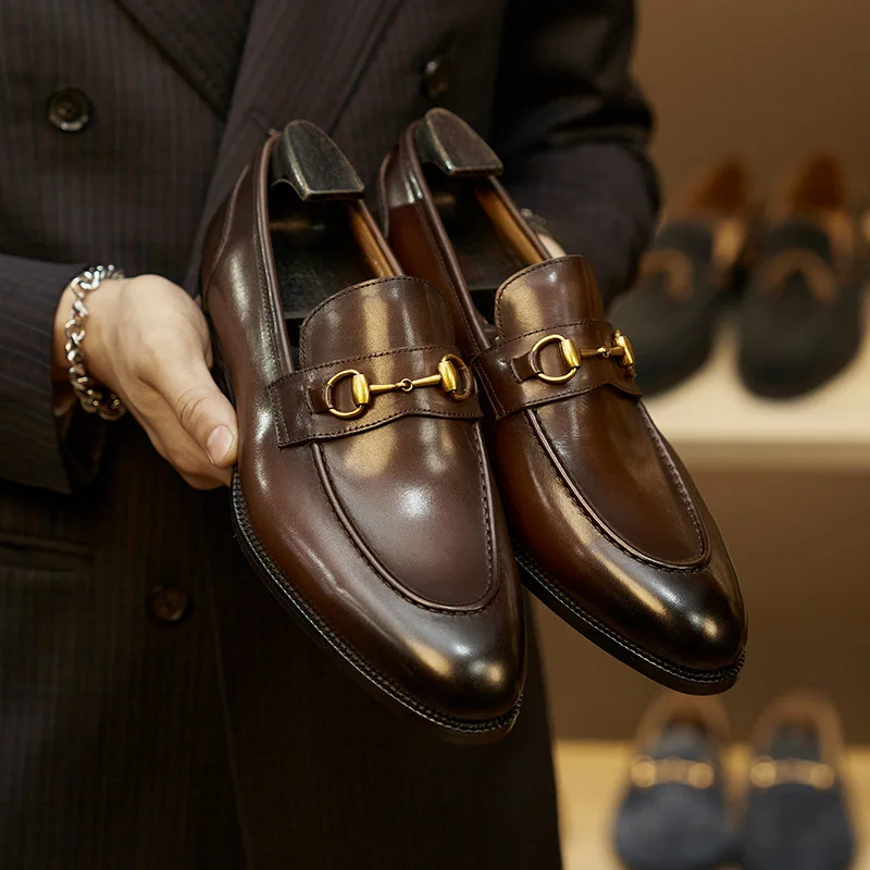 

High Quality Men's Loafers Men's Business Formal Genuine Leather Shoes
