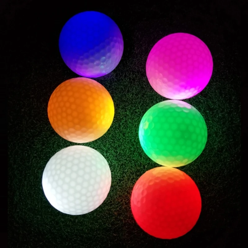 Pelota Golf que brilla en oscuridad, pelota Golf brillante para deportes nocturnos, pelotas Golf LED N58B