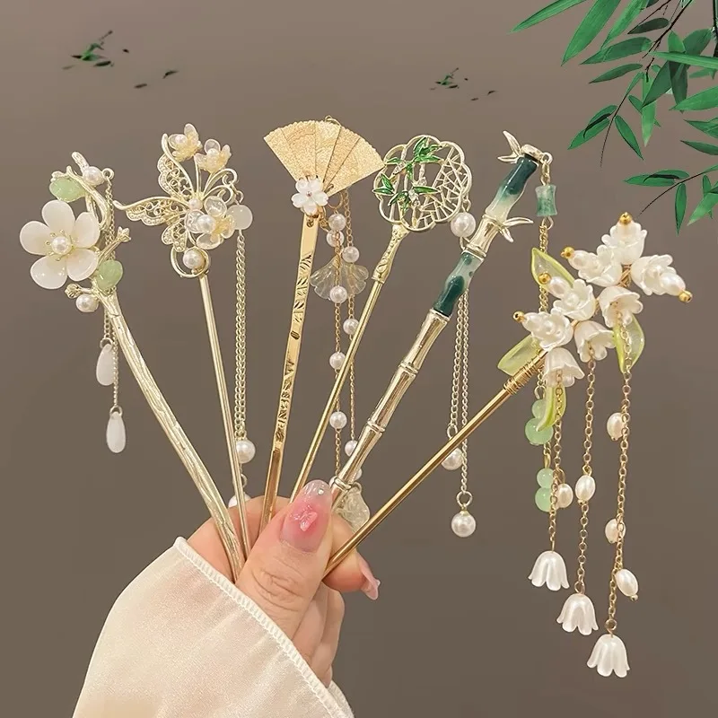 

New Chinese style antique style Su hairpin, women's new high-end style, braided hairpin, horse face skirt, qipao hairpin