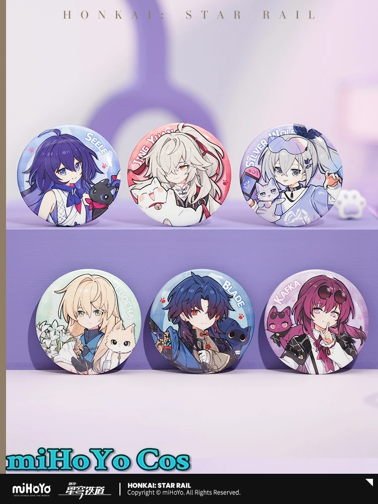 [Genuine] Limited Game Honkai Star Rail Kafka Cosplay Tinplate Badge Anime Cartoon Brooch Accessories Halloween Gift