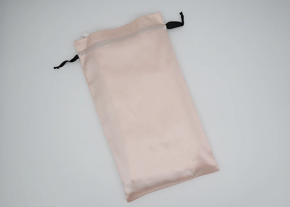 Luxury Satin Hair Packaging Bags High-quality Black Silk Drawstring Pouch Gift Wigs Jewelry Shoe Dustproof Sachet Custom Logo