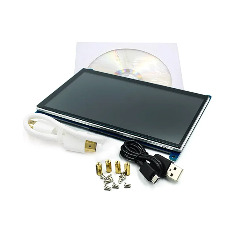 

7-дюймовый ЖК-монитор HDMI Raspberry Pi 3/4 поколения 1024 × 600 Ultra Clear, совместимый с емкостным сенсорным экраном Raspberry Pi