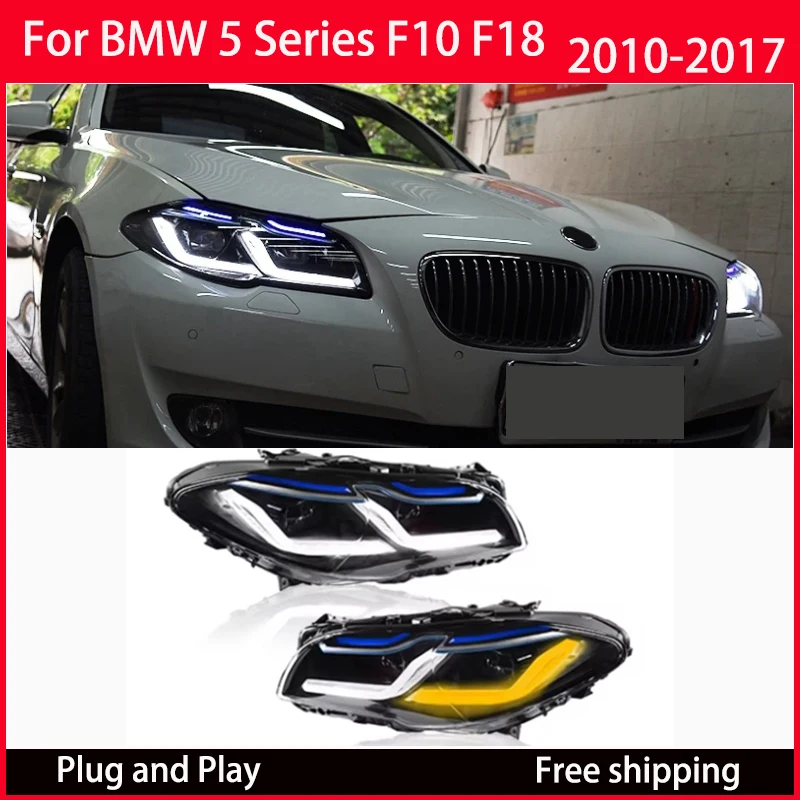 Car Lights for BMW F10 F18LED Headlight Projector Lens 2010-2017 F18 520i 525i 530i F11 Front DRL Signal Automotive Accessories