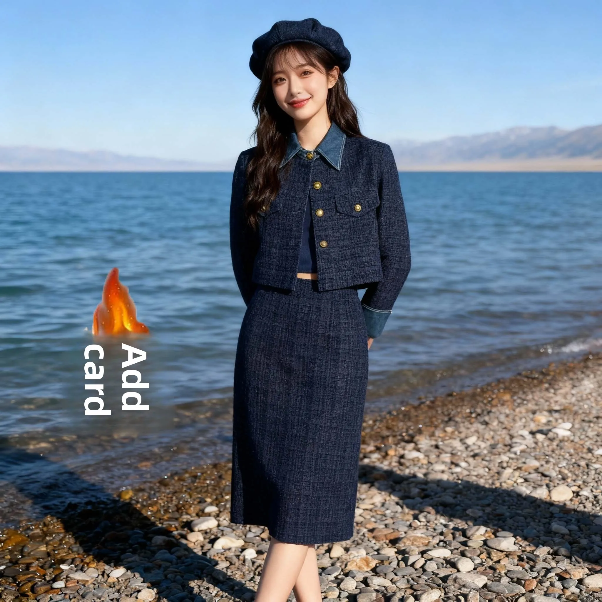 

Комплект из двух предметов из хлопка Thiened, маленький размер, французский стиль, осень-зима, новинка, ретро, элитный, женский модный костюм