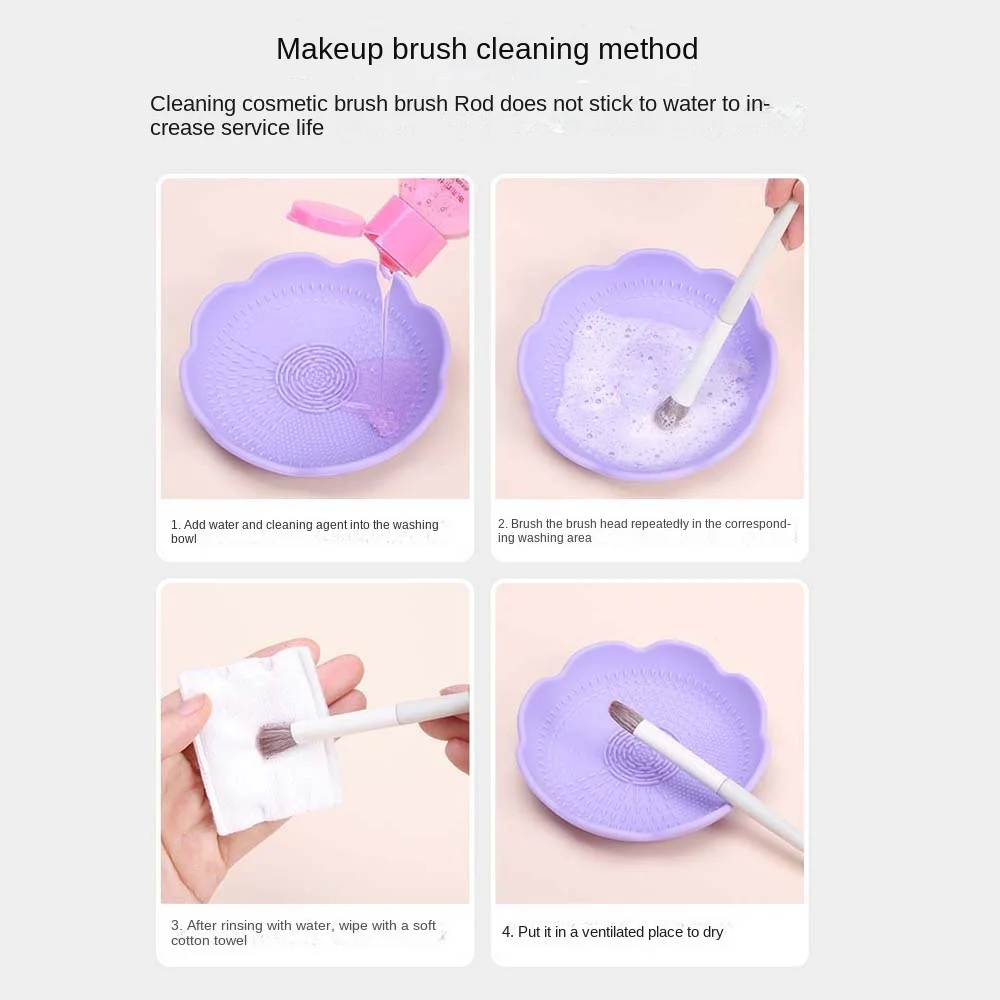 3 Colors Silicone Makeup Brush Cleaner Cosmetic Brush Holder Multifunction Scrubber Board Powder Puff Storage Rack Storage