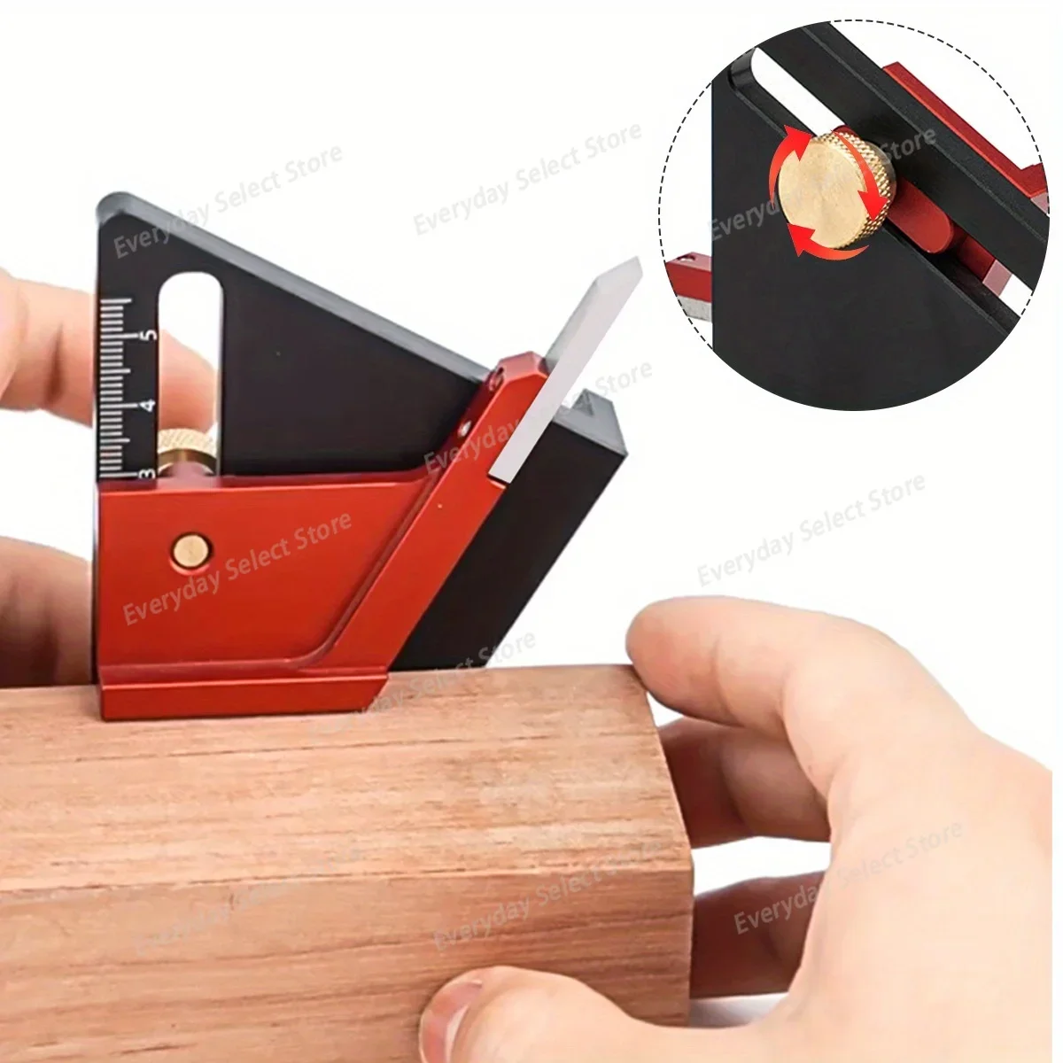 Adjustable Center Line Marking  and Mortises 1/2 Sawing Drawing Tools 0-58mm - Aluminum Alloy Woodworking Router Depth Gauge