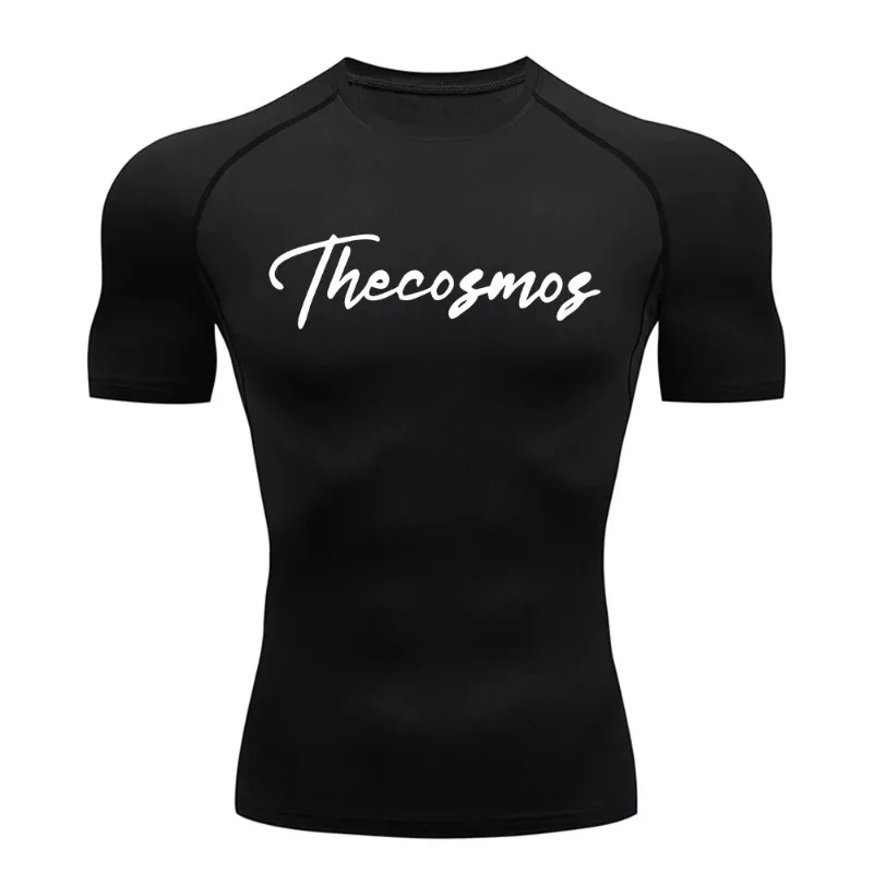 Sweat Absorbent Mens Running Training Compression T-Shirt Tight Fitting Short Sleeve Quick Drying Breathable Casual Fitness Wear