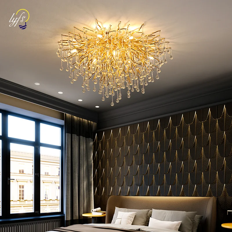 Nordic Crystal LED Ceiling Chandelier Lamp Indoor Lighting For Home Bedroom Dining Table Living Room Decoration Chandelier Light