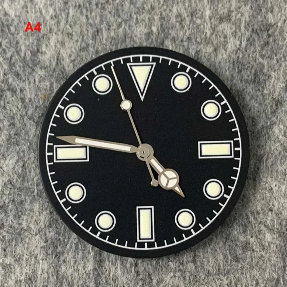 

28.5MM Retro Orange Watch Dial Watch Hands Green Luminous Modified Dial for NH35 NH36 Watch Movement Upgrade Parts