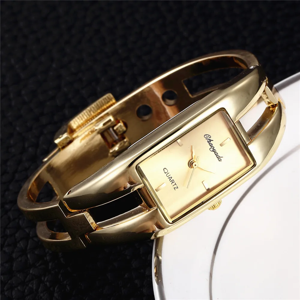 Luxury Brand Gold Watch Women Fashion Simple Metal Bangle Bracelet Watch Exquisite Dress Ladies Quartz Wristwatch Clock Reloj