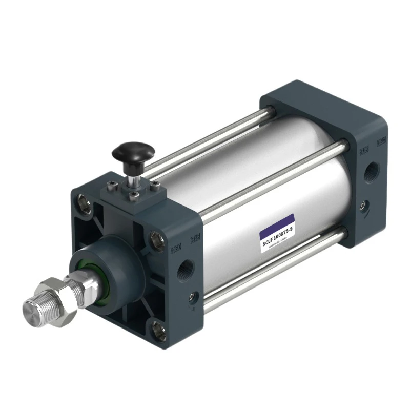 Cylinder SCLF/SCLB Front And Rear Locking Rod Air Pneumatic Piston 50 63 80 100 125mm Bore, 50-500mm Stroke SCLF63X200-S