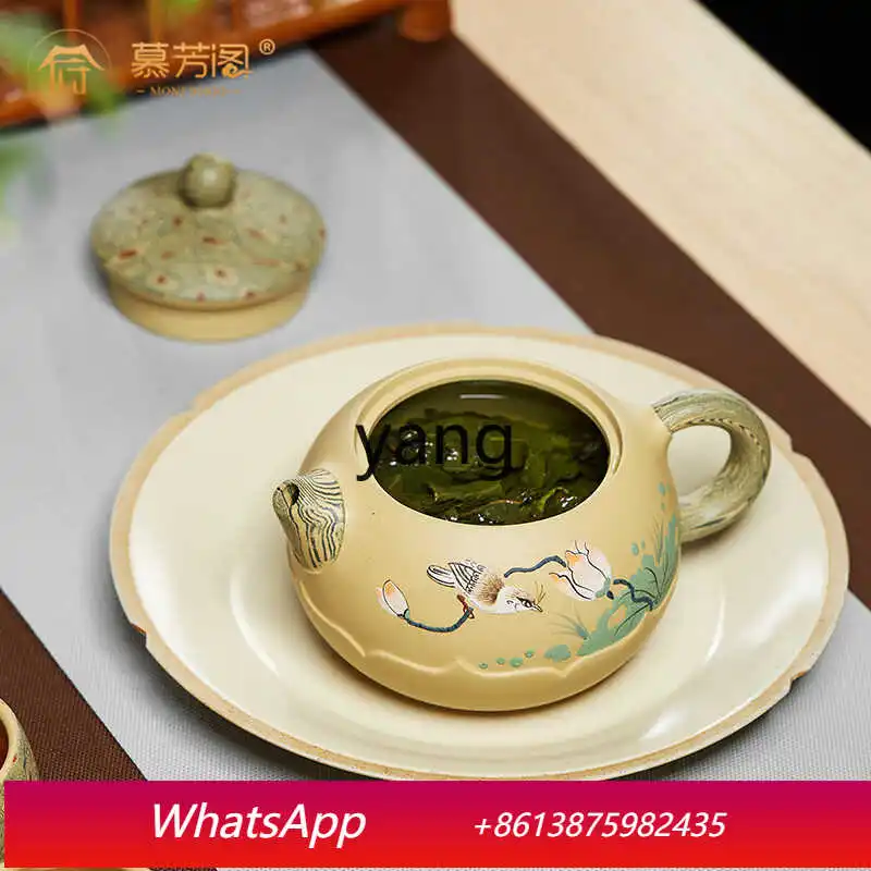 CX  Handmade Segment Mud Lotus Xishi Pot Famous Authentic Twisted Mud Big Brewing Teapot