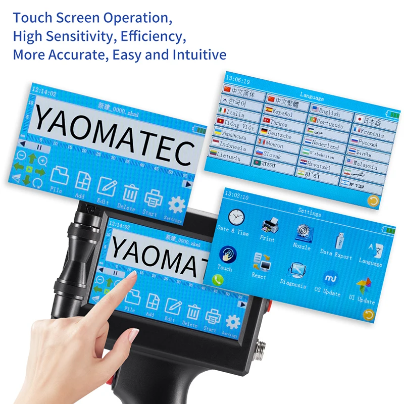 Imagem -03 - Impressora a Jato de Tinta Térmica Handheld Portátil do Jato de Mão da Data de Expiração do Logotipo do Número Variável do Código do Grupo da Barra de 25.4 mm qr