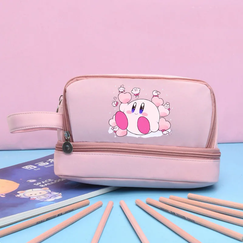 

Stars Kirbys Pencil Case Boy Girl Kawaii Anime Pattern Pen Bag Student Large Capacity Pen Case Cute Stationery Bag Pencil Pouch