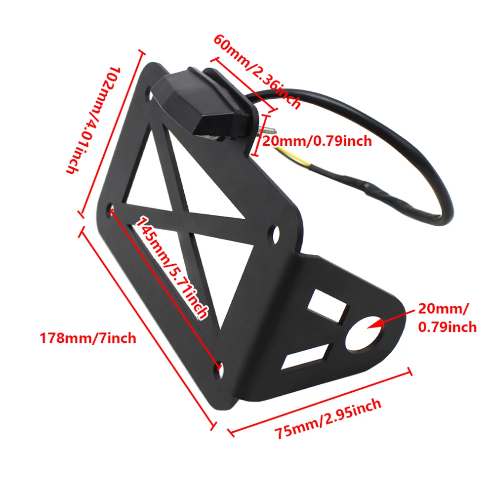 Motorcycle Rear License Plate Holder Bracket With Led Light For Harley Chopper Bobber