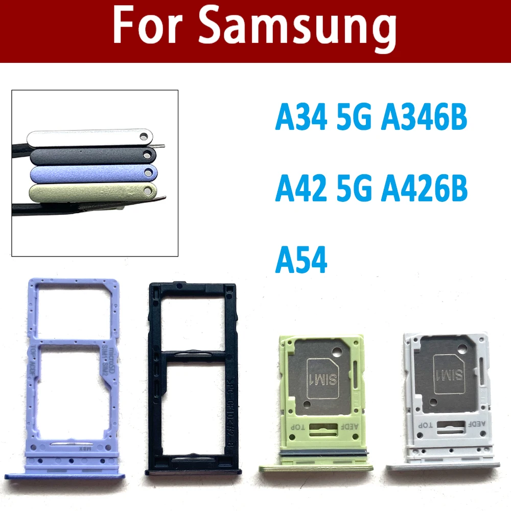 NEW Micro Nano SIM Card Holder Tray Slot Holder Adapter Socket Parts For Samsung A34 5G A346B A42 5G A426B A54 Dual Card