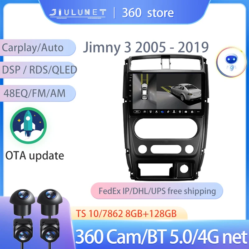 

JIULUNET Smart Stereo Android Auto 360 Cam радио для Suzuki Jimny 3 2005 - 2019 мультимедийная навигация Carplay