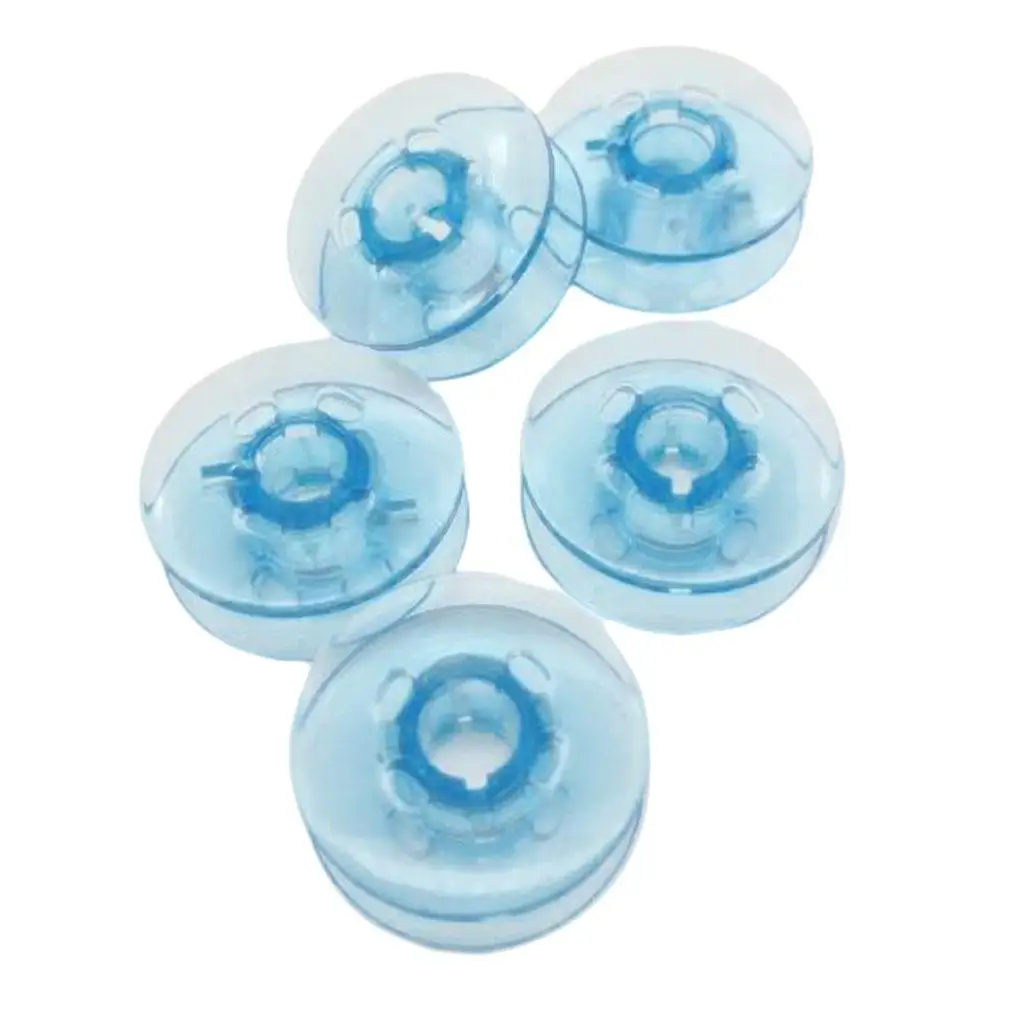 50 Pcs Plastic Sewing Machine Bobbins Spools Replacement for PFAFF/baifu Home Sewing Machine Accessories Transparent Blue