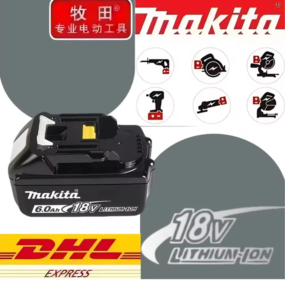 

High Quality Makita 18V 6.0Ah Rechargeable Battery Makita BL1830 BL1830B BL1840 BL1840B BL1850 BL1850B Power Tools Battery