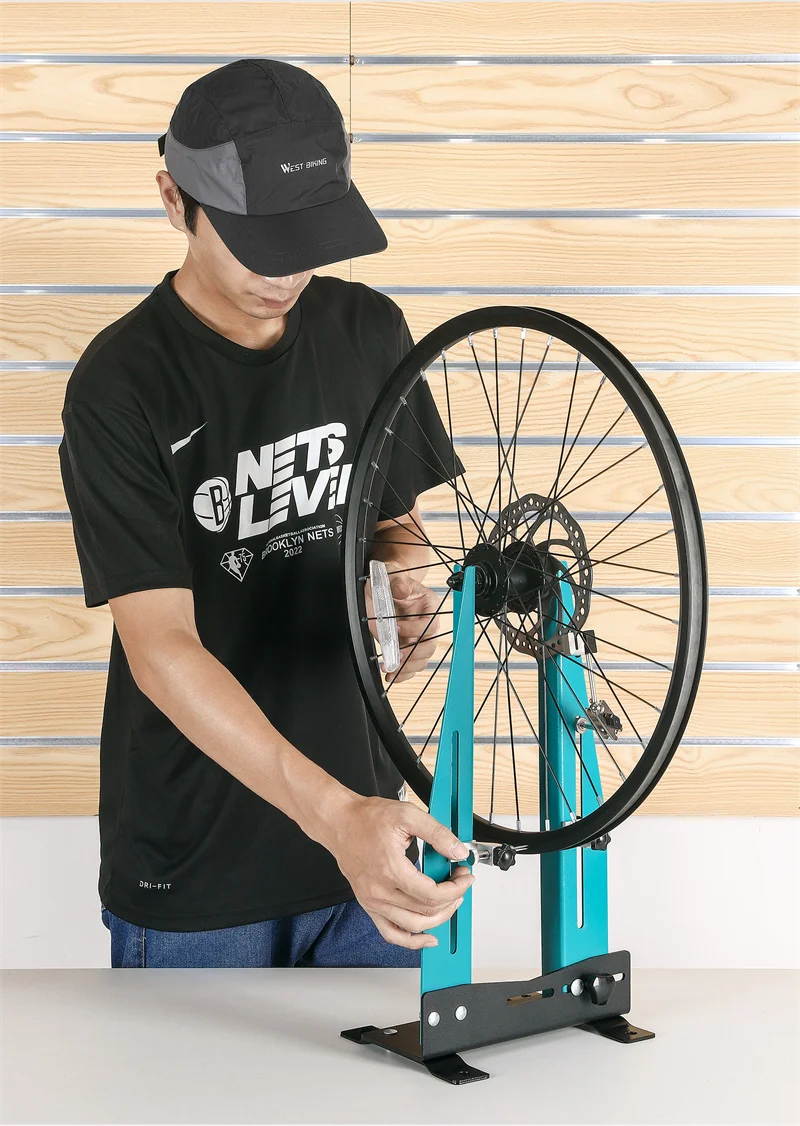 WEST BIKING Fahrrad-Radzentrierständer, verstellbares Felgenreparaturwerkzeug für MTB, Rennrad, Scheibenbremsrotor-Ausrichtung, Fahrradwartung – Detail 3