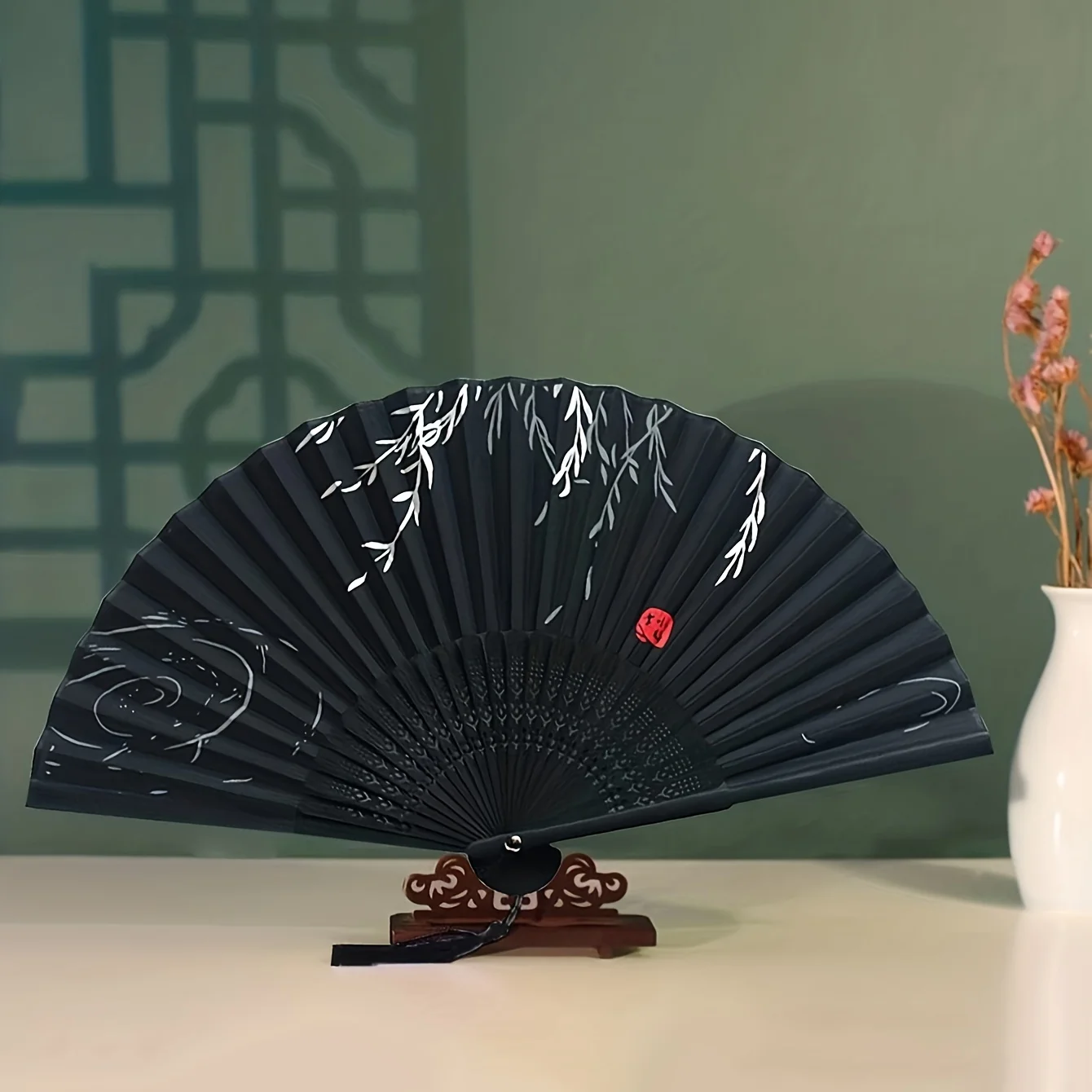 1pc-Multi-Colored Hand Folding Fan, Bamboo Folding Fan, Hand Folding Fan for Church Wedding Gifts, Party Discount