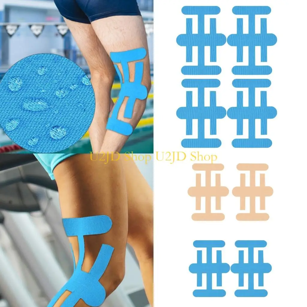 U2JD Pre Cut Muscle Tape for Knee Support Breathable Elastic Design Ergonomic for Runners and Worker